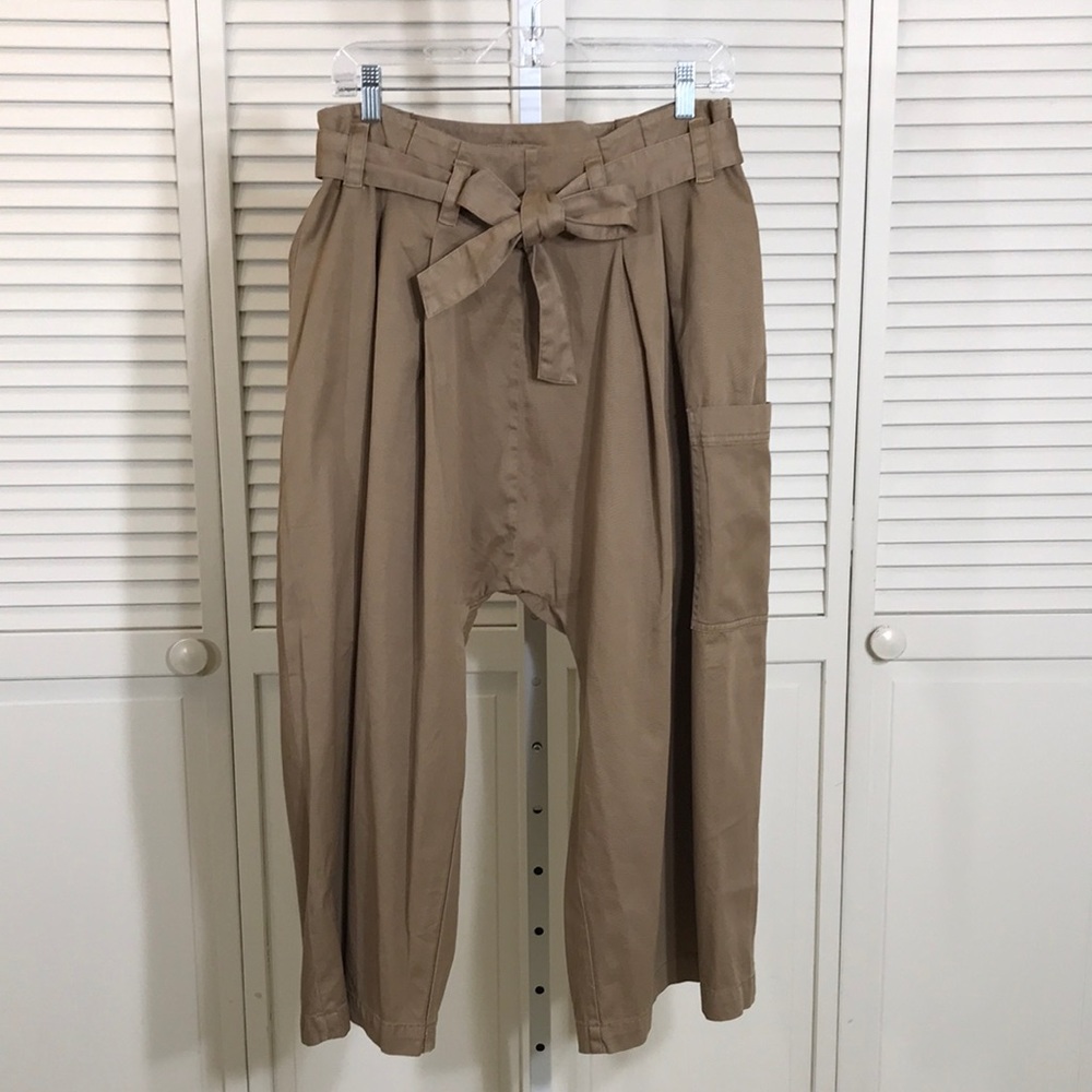 Toast 100% Cotton Drop Crotch Paperbag Pants Size 12